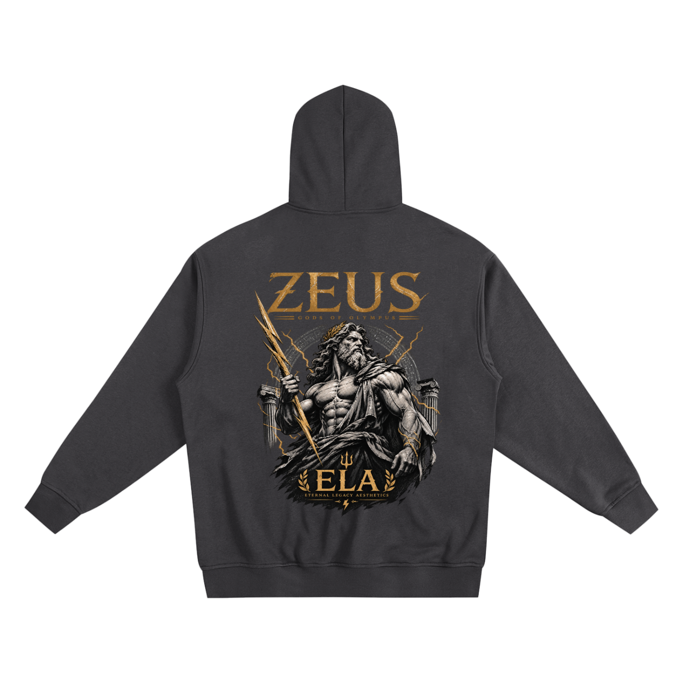 ELA GODS OF OLYMPUS ZEUS Vol. 01 HEAVYWEIGHT GRAPHIC ZIP-UP HOODIE