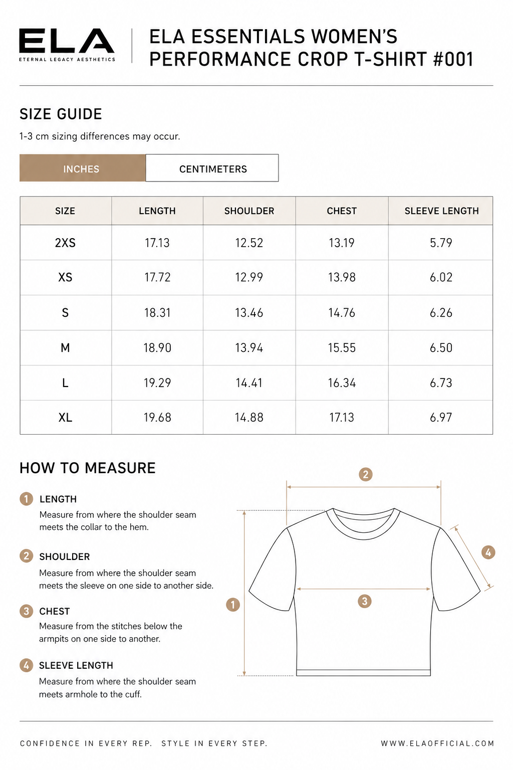 ELA ESSENTIALS WOMEN'S PERFORMANCE CROP T-SHIRT (ELA MOTION SET #01)