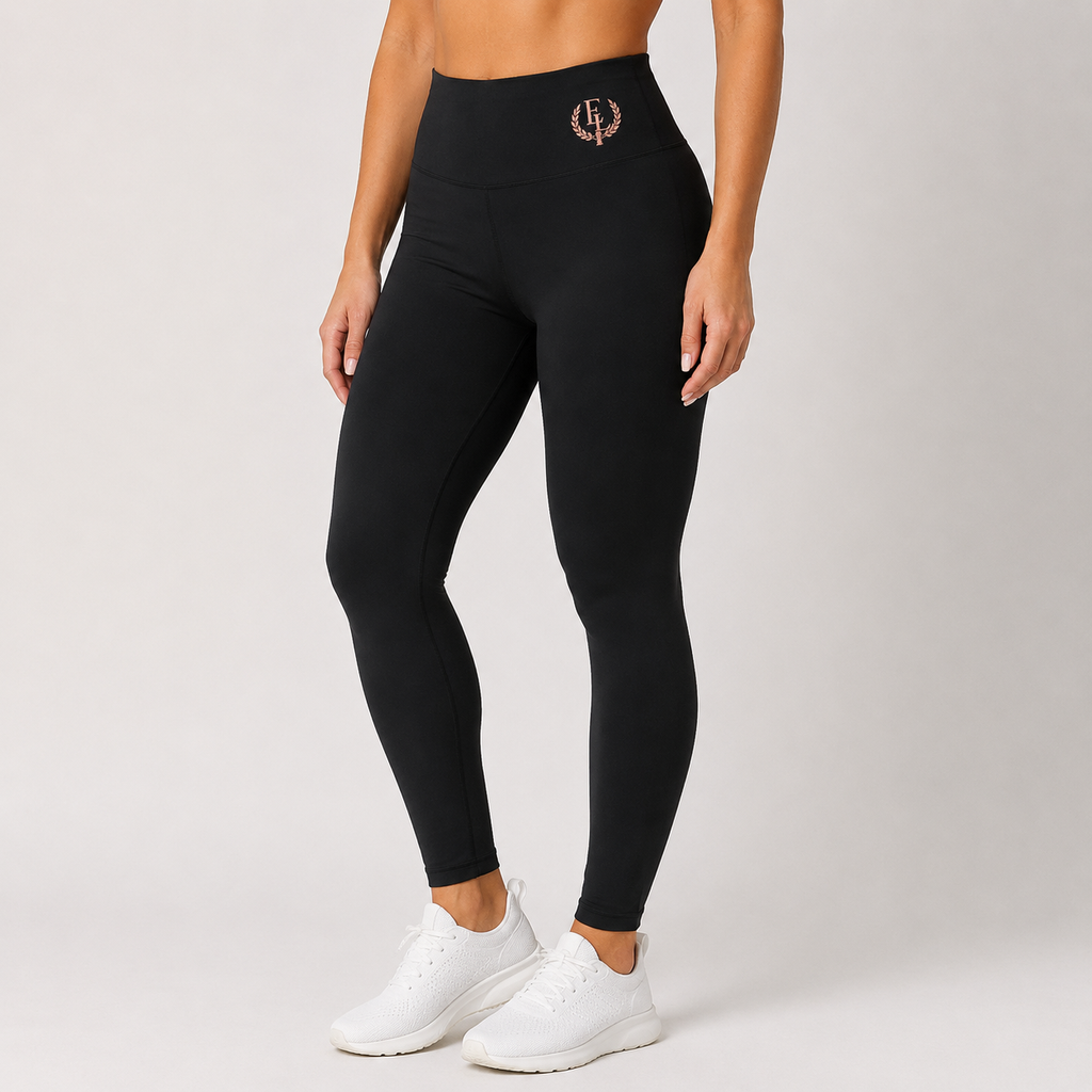 ELA ESSENTIALS WOMEN'S SOLID HIGH RISE LEGGINS #001