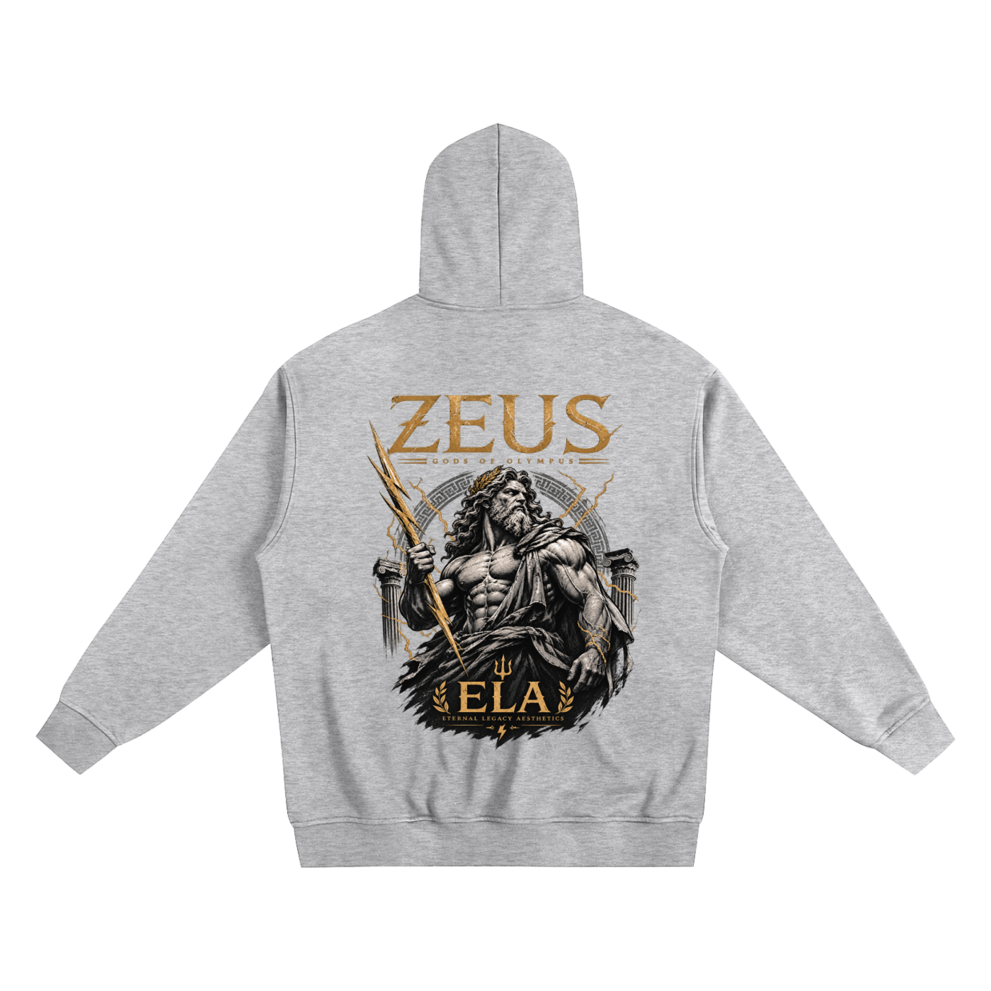 ELA GODS OF OLYMPUS ZEUS Vol. 01 HEAVYWEIGHT GRAPHIC ZIP-UP HOODIE