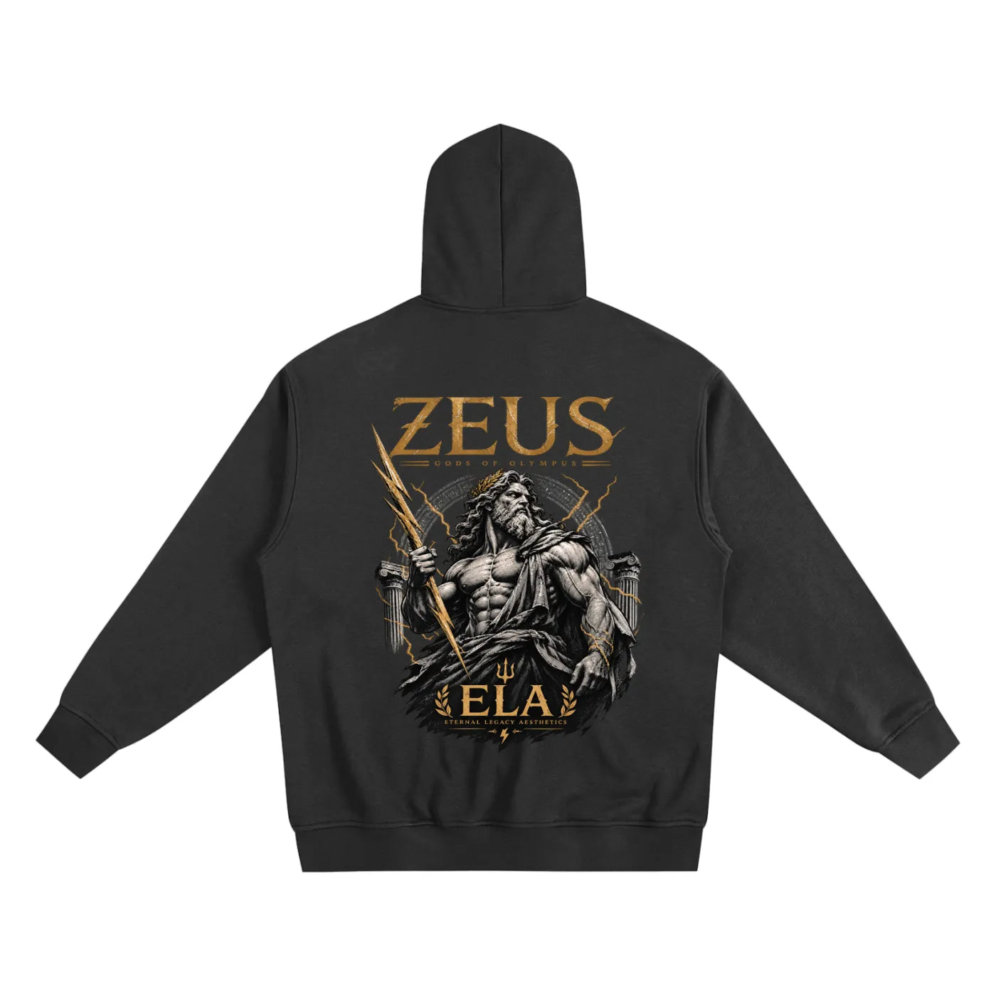 ELA GODS OF OLYMPUS ZEUS Vol. 01 HEAVYWEIGHT GRAPHIC ZIP-UP HOODIE