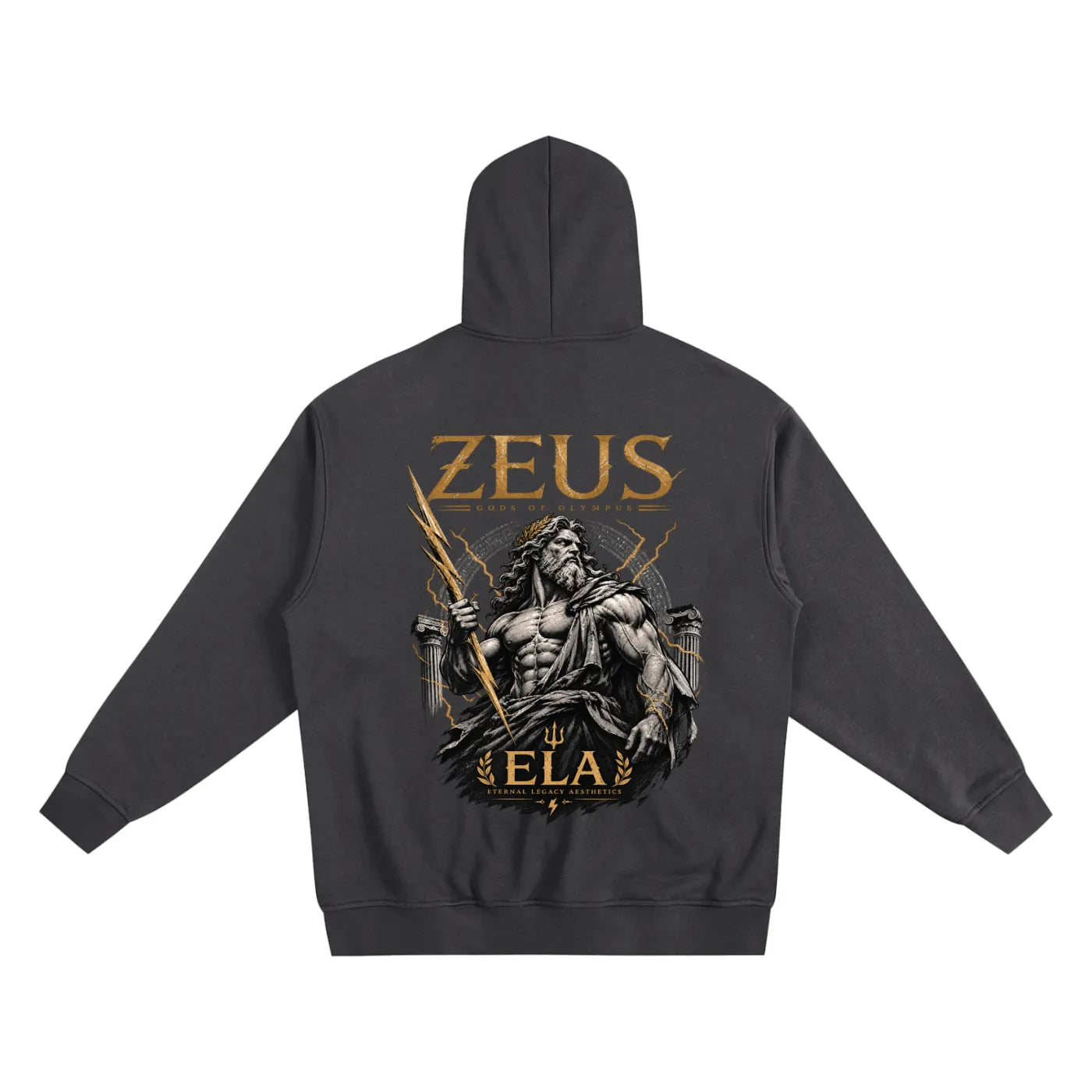 ELA GODS OF OLYMPUS ZEUS Vol. 01 HEAVYWEIGHT GRAPHIC ZIP-UP HOODIE