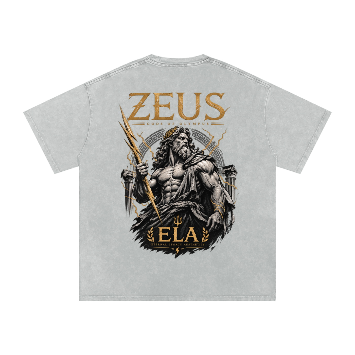 ELA GODS OF OLYMPUS: ZEUS vol. 01 OVERSIZED COTTON GRAPHIC T-SHIRT